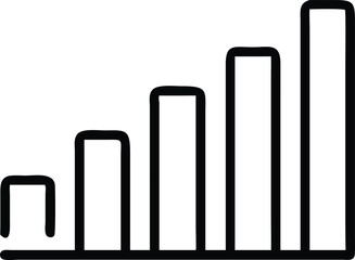 Poster - Black line art bar graph icon isolated on white background