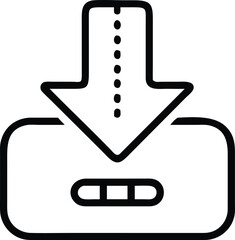 Poster - Download icon line art black and white isolated on white background