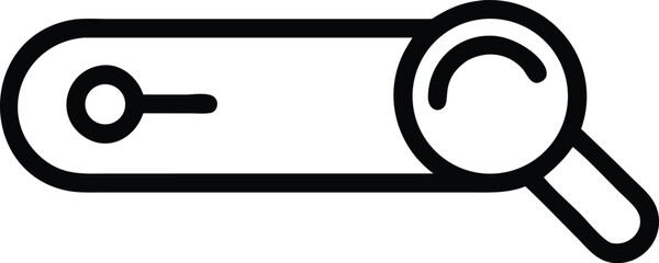 Search icon line art black and white graphic isolated on white background