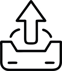 Poster - Upload icon line art black and white icon isolated on white background