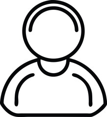 Poster - Black line art user profile icon isolated on white background