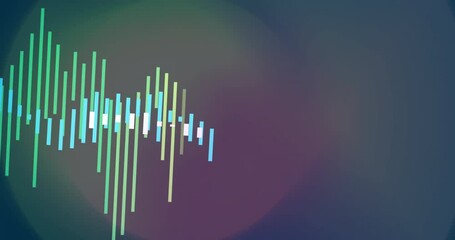 Poster - Waveform bars reacting to audio input by growing and pulsing over blurred gradient backdrop