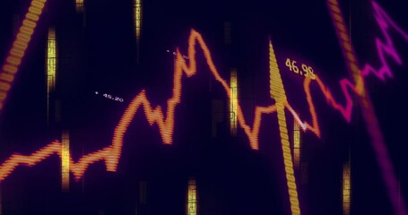 Poster - Upon loading interface waveform graph undulating shifting orange into pink displaying values