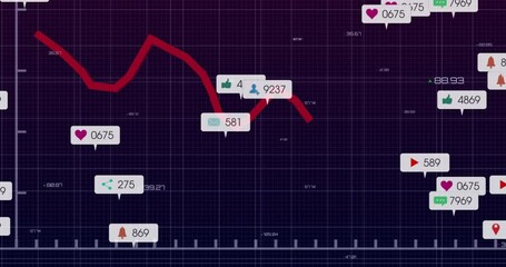 Poster - Arrow marking peak sparking red trend line descending undulating and visualizing engagement metrics
