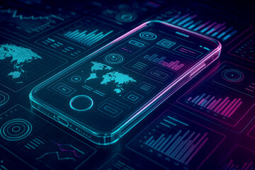 Poster - Global data analytics mobile app interface