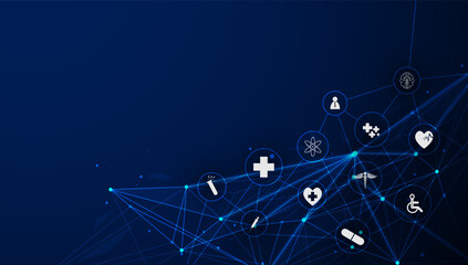 Poster - health care icon pattern medical innovation concept background design