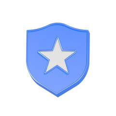 Poster - star with shield icon 3d rendering
