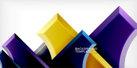 Leinwandbilder - Abstract geometric shapes, vibrant colors, dark background. Modern design element, glossy texture, dynamic composition.
