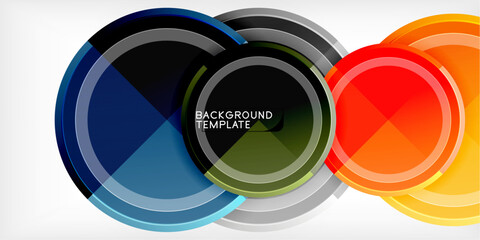 Poster - Abstract circles overlap, creating vibrant color gradients. Modern design element for backgrounds, templates, presentations. Bright, dynamic composition.