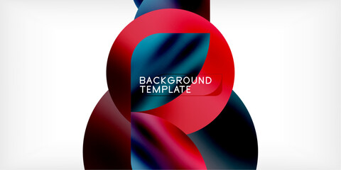 Leinwandbilder - Abstract fluid shapes, vibrant colors, red, blue gradients. Modern design element for backgrounds, templates, presentations.