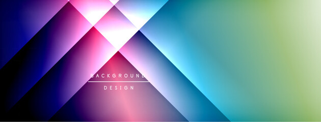 Leinwandbilder - Abstract geometric shapes, vibrant gradients. Blue, pink, green hues blend seamlessly. Modern design element for backgrounds.