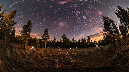 Poster - Twinkling stars spread across a vast night sky creating a captivating celestial landscape above.