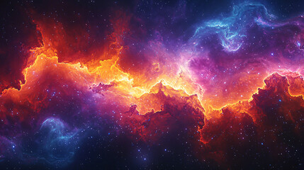 Poster - Majestic nebula showcasing a spectrum of colors and intricate gases in the boundless universe above.