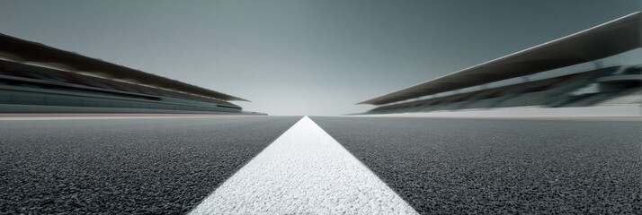 Aufkleber - Dynamic Racing Circuit with Motion Blur and Finishing Line Focus Evoking Speed, Achievement, and Competitive Motorsport Ambition in Modern Commercial Advertising