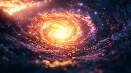 Poster - Majestic spiral galaxy filled with twinkling stars and cosmic beauty in the vastness of space.