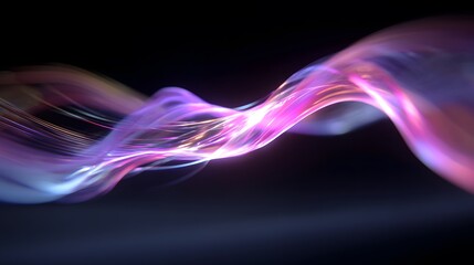 Fototapete - Abstract Flow of Neon Colors in a Dark Background