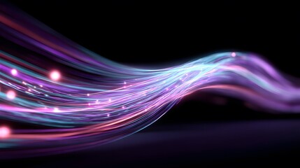 Poster - Vibrant Fiber Optic Streams Flowing in Darkness