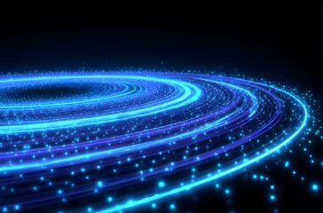 Fototapete - Spiral of Blue Light: A Dynamic and Futuristic Design