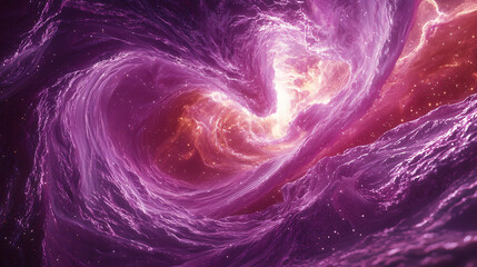 Poster - Enigmatic purple swirl with a striking red center creating a beautiful abstract cosmic artwork.