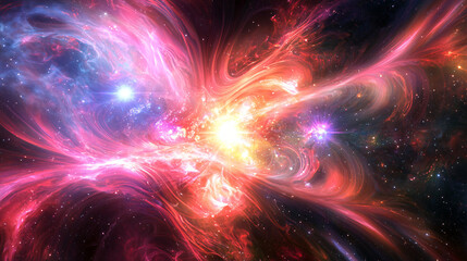 Poster - Colorful nebula with stars in the background showcasing the beauty of cosmic phenomena.