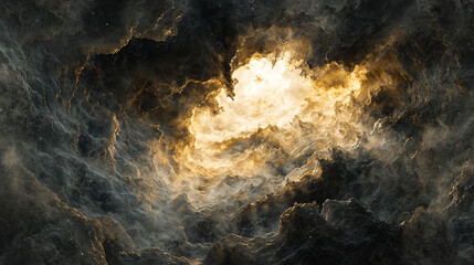Fototapete - Abstract black and yellow swirl design creating a striking visual effect with dynamic movement.
