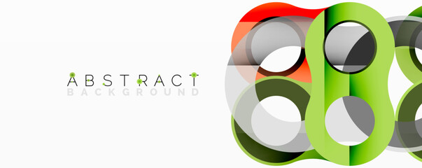 Poster - Bright abstract shapes overlap, creating dynamic visual effect. Modern design elements suggest innovation, technology, energy.