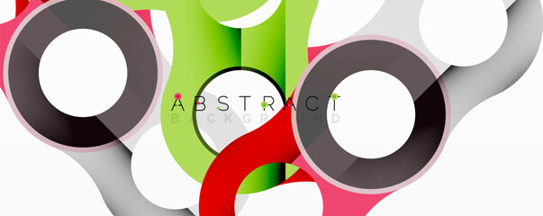 Aufkleber - Abstract design features overlapping circles, vibrant colors, dynamic composition. Modern graphic element for backgrounds, presentations.