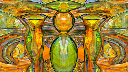 Fototapete - Captivating digital artwork showcasing an innovative blend of colors and abstract designs in motion.
