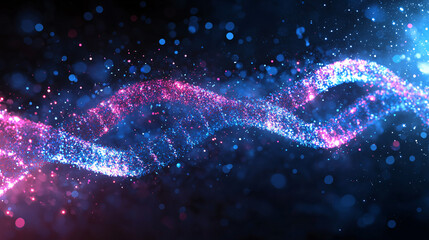 Poster - Beautiful blue and pink galaxy with stars and cosmic elements creating a mesmerizing scene.