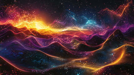Fototapete - Colorful abstract background with fluid shapes and vibrant hues creating a visual artistic experience.