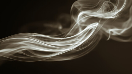 Leinwandbilder - Abstract smoke trails flowing against a dark background creating a smooth and wavy pattern
