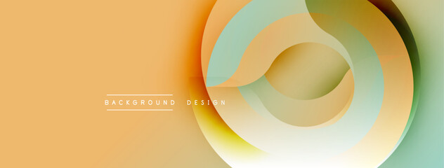 Aufkleber - Abstract layers create dynamic visual flow. Warm colors blend with cool tones, forming circular patterns. Minimalist design for backgrounds.