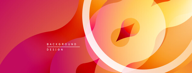 Leinwandbilder - Abstract fluid shapes, warm color gradients. Orange, red, yellow hues blend smoothly. Modern design element for backgrounds.