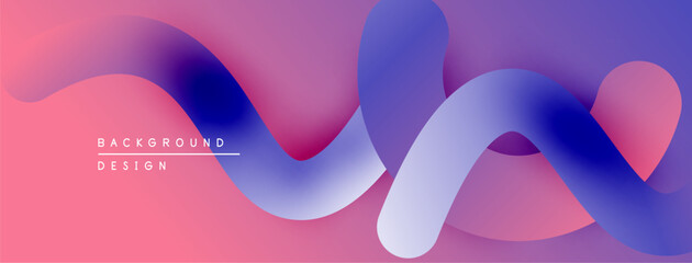 Poster - Abstract fluid shapes, vibrant colors blend. Gradient background creates dynamic visual effect. Modern design element.