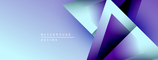 Leinwandbilder - Abstract geometric shapes overlap, creating vibrant purple, blue gradients. Modern design element for backgrounds, presentations. Minimalist aesthetic.