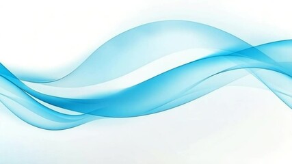 Poster - Dynamic Abstract Blue Waves Flowing Smoothly on White Background Animation Loop