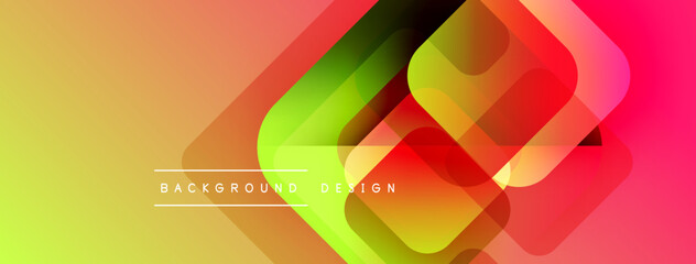 Leinwandbilder - Abstract geometric layers create vibrant gradient background. Overlapping shapes suggest depth, modern design aesthetic.