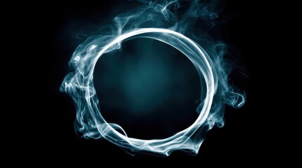 Poster - A blue smoke ring with a white circle in the middle