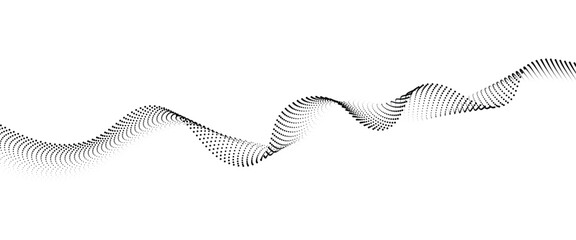 Leinwandbilder - Flowing Dot Wave halftone gradient pattern on transparent background	
