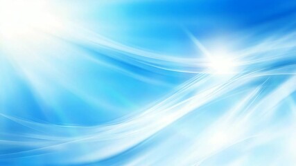 Poster - Serene Blue Abstract Background with Luminous Flowing Lines for Digital Designs