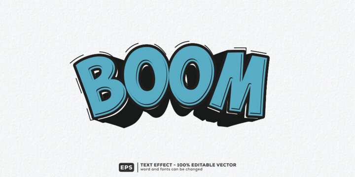 Boom.eps 3D Cartoon Editable Text Effect | Premium Font Template
