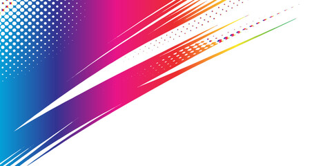 Aufkleber - Modern design element gradient colors, halftone dots, and diagonal white stripes design element white background.