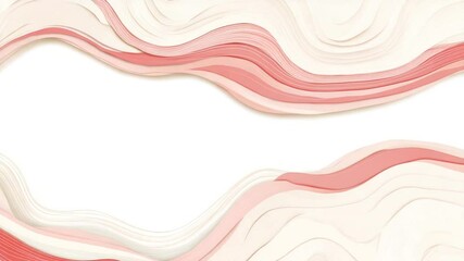 Poster - Elegant flowing paper cut background animation with pastel pink and cream tones