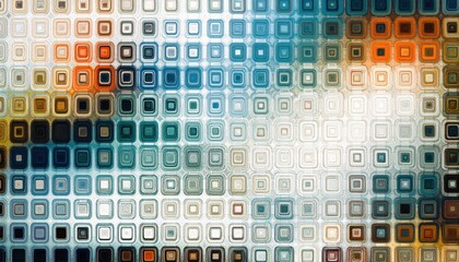 Poster - Colorful mosaic pattern artwork abstract art gallery digital art vibrant atmosphere close-up view modern aesthetic