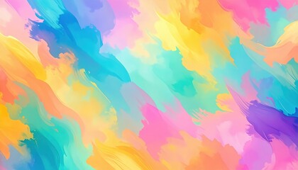 Poster - Vibrant colorful abstract art digital canvas background design peaceful atmosphere wide angle creative expression