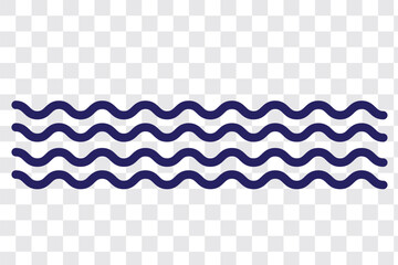 Wall Mural - Water wave, sea wave set. Zigzag line. Water logo, symbol vector collection.