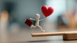 © Best - Balancing a briefcase and heart, a stick figure shows the need to manage work responsibilities alongside emotional and personal life.