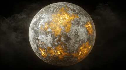 Poster - Majestic large moon illuminating the night sky creating a captivating celestial display.