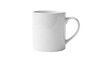 © reged - A minimalist white ceramic mug is isolated against a dark backdrop, highlighting its smooth curves.