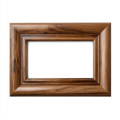beautiful brown wooden picture frame isolated on a clean white background ready for use